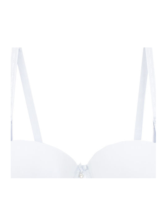 Μαύρο-λευκό Strapless Σουτιέν Push Up με Μπανέλες 2Pack