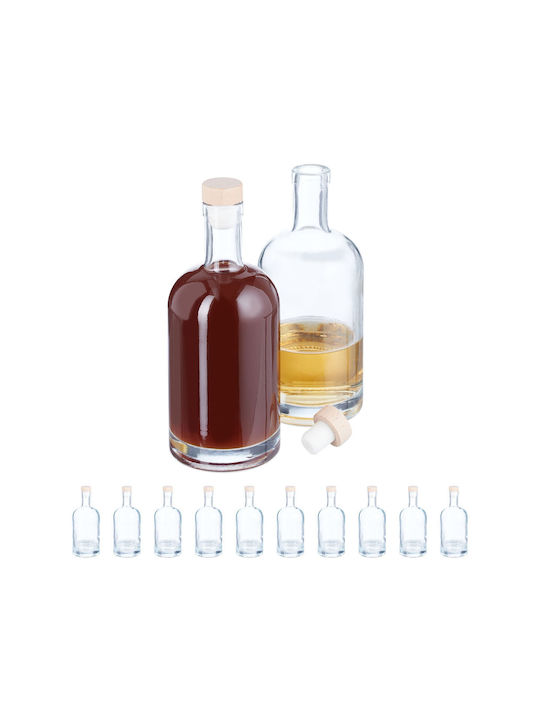 Relaxdays Μπουκάλι Γυάλινο με Φελλό Διάφανο 500ml 12 Τεμάχια Relaxdays Μπουκάλι Γυάλινο με Φελλό Διάφανο 500ml 12 Τεμάχια