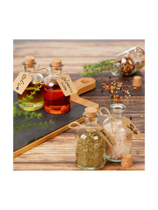 Relaxdays Glasflasche mit Kork Transparent