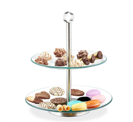 Relaxdays Glas Etagere 2 Etagen Transparente Ø28cm Relaxdays Glas Etagere 2 Etagen Transparente Ø28cm