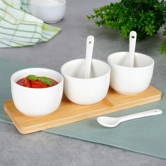 Vilde Keramik Dessert Turm Ständer 3 Schlitze mit Basis Weiße P21.5xM6.5xH5.5cm 7 Stück