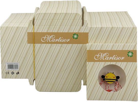 Set Cutii Ambalaj Martisoare Flippy 200 Bucăți Martisoare Brosă Dungi Crem Design 8 X 7 Cm Crem