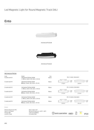 VK Lighting LED Γραμμικό Φωτιστικό Οροφής 3W Θερμό Λευκό