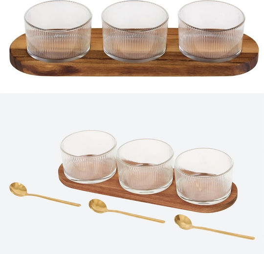 Pufo Glas Dessert Turm Ständer mit Basis 3 Schlitze Transparent