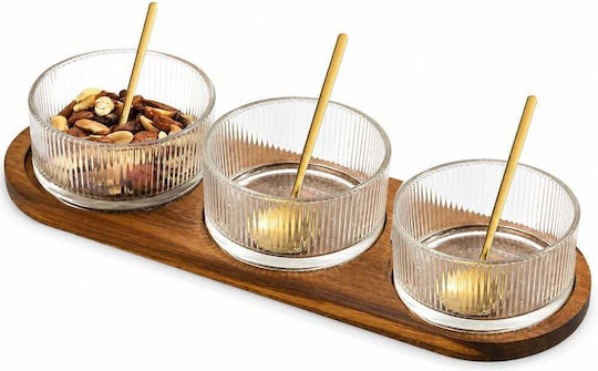 Pufo Glas Dessert Turm Ständer mit Basis 3 Schlitze Transparent