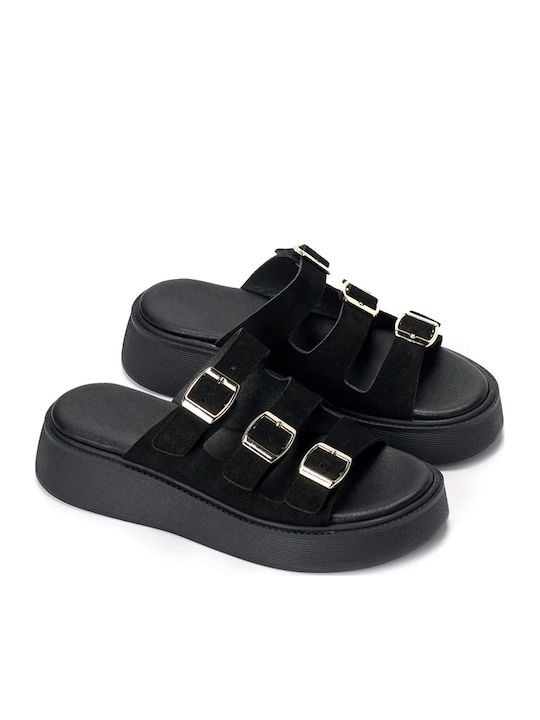 Women's Flat Sandals Flatforms Black