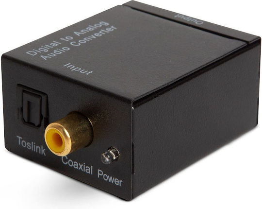 Digital To Analog Audio Converter Toslink S-pdif To 2×rca Stereo Dac Usb Power