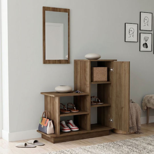 Cute Hallway Furniture with Mirror Walnut 90x35x95cm Cute Hallway Furniture with Mirror Walnut 90x35x95cm