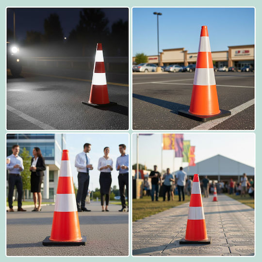 Relaxdays Traffic Cone in Orange Colour 75x75cm