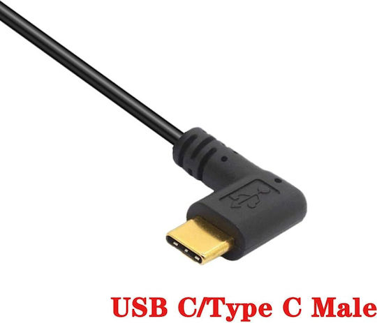 Cablu Usb-c La Mini Usb 5-pin Usb 3.1 Tip C La Mini Usb B Adaptor Unghi Drept Transfer Date Încărcare 480mbps Compatibil Gopro Cameră Gps Hdd Laptop Macbook 25 Cm Negru