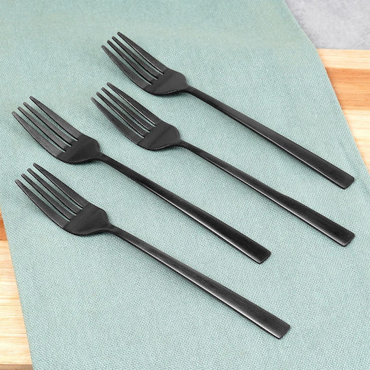Excellent Houseware Сет Вилици Плодове/Десерт Аноскидова Черни 15см 4 Бройки