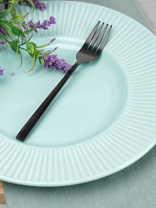 Excellent Houseware Set Of Black Stainless Steel Fruit Dessert Forks 15cm 4 Pieces