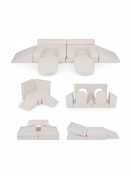 Kids Sofas Beige 35x124x35cm 10pcs
