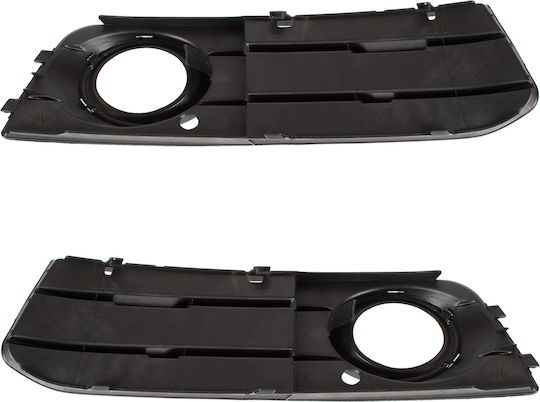 Audi A4 B8 07-11 Halogen Fog Lights Bumper Grille 2 Beams Chrome Frame Left + Right 2 Pcs Set