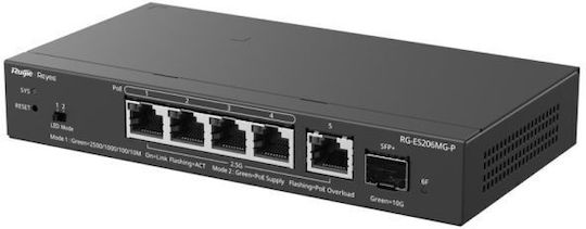 Ruijie RG-ES206MG-P Managed L2 PoE+ Switch με 4 Θύρες Gigabit (1Gbps) Ethernet