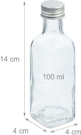 Set Mic de Sticlă 100 Ml Argintiu Transparent 14x4x4 Cm