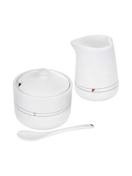 Orion Set Ulcior De Lapte Și Bol De Zahăr Ceramice Maro 2 Bucăți
