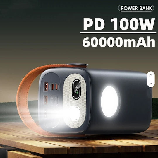 Baterie Externă 60000mAh 100W Cu 3 Porturi De Ieșire USB-A Și 2 Porturi De Ieșire USB-C Power Delivery Încărcare Rapidă