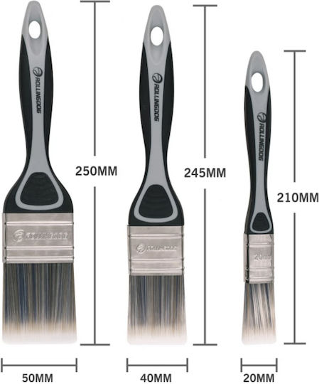 Rollingdog Bt1000 Brush Set 20 40 40 50 50mm Polyester Professional Series
