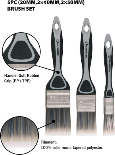Rollingdog Bt1000 Brush Set 20 40 40 50 50mm Polyester Professional Series