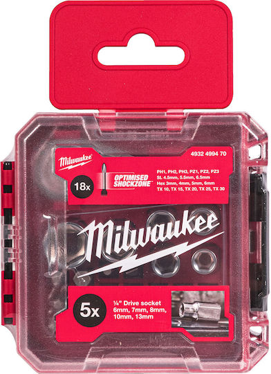 Milwaukee Set de chei tubulare și clichet 25buc