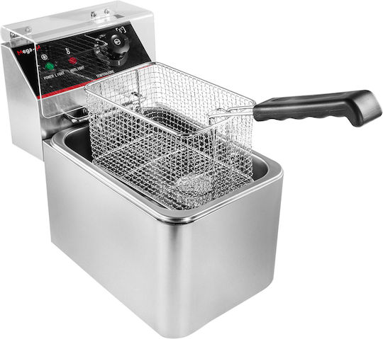 Mega-M Friteuză Electrică 2kW Capacitate 4l 13.5x21x12cm