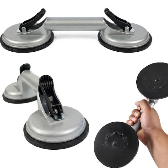 Ventuză Dublă Pentru Sticlă Plăci Zola Vid Puternic 60-100 Kg Suport Geamuri Panouri Oglinzi Plăci Aluminiu 2 X 11,5 Cm
