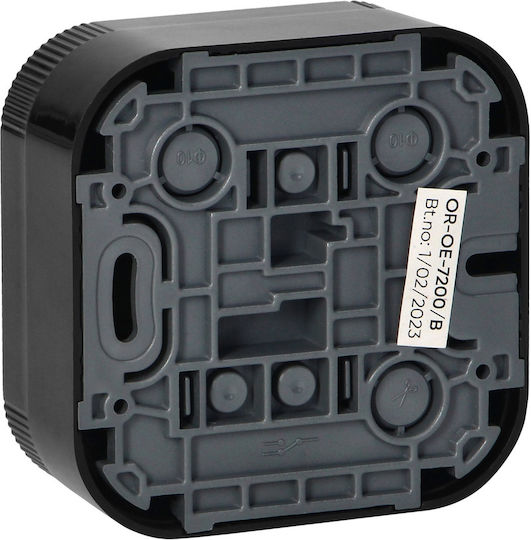 Orno Wall-Mounted Single Switch with Frame Black