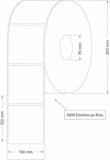 Alista Home 1000 Role Autoadezive în Role pentru Imprimantă de Etichete 100x150mm