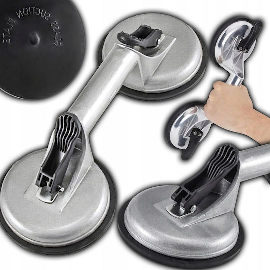 Ventuză Dublă Pentru Sticlă Plăci Zola Vid Puternic 60-100 Kg Suport Geamuri Panouri Oglinzi Plăci Aluminiu 2 X 11,5 Cm