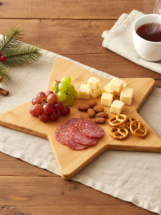 Excellent Houseware Дървено Плато За Сервиране На Сирена 36x36см