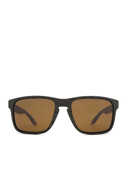 Oakley Unisex Sonnenbrillen mit Braunen Rahmen und Braun Polarisiert Spiegel Gläser
