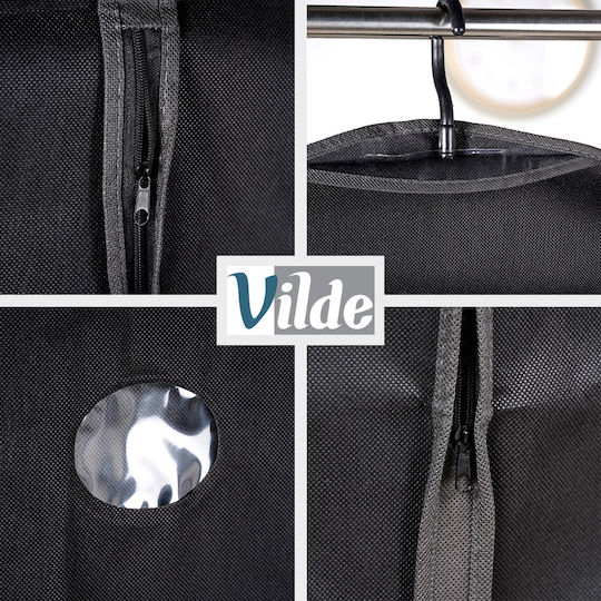 Vilde Υφασμάτινη Θήκη Αποθήκευσης για Κουστούμι / Φορέματα / Ρούχα σε Μαύρο Χρώμα 60x135cm 5τμχ