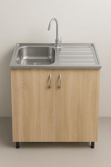 Deante Sink Ένθετος Νεροχύτης Inox Μ80xΠ50cm Ασημί