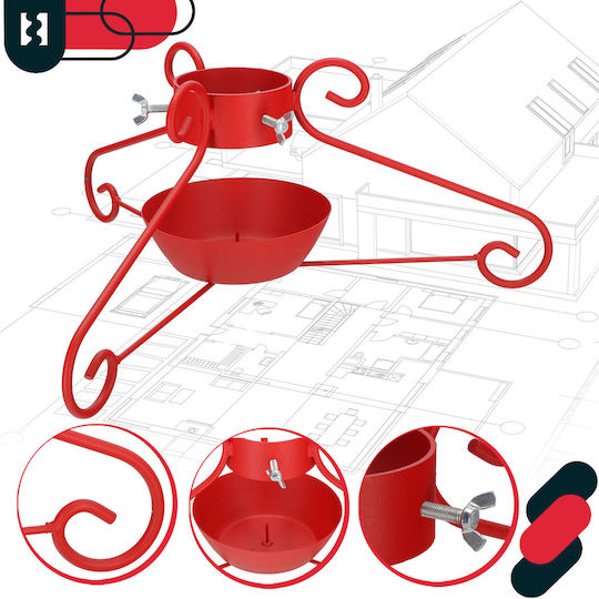 Bază Pentru Brad De Crăciun Metalică Roșie M23xÎ52xD10cm