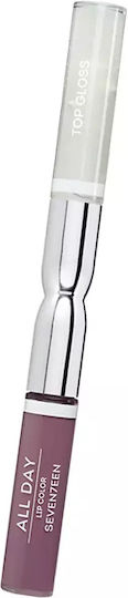 Seventeen All Day Lip Color & Top Gloss Long Lasting Liquid Lipstick Metallic 11 Rose Lilac 10ml
