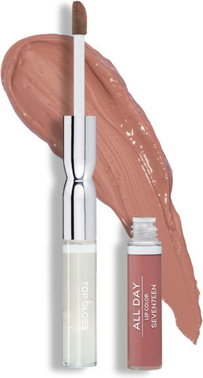Seventeen All Day Lip Color & Top Gloss Υγρό Κραγιόν Metallic 03 Light Beige 10ml