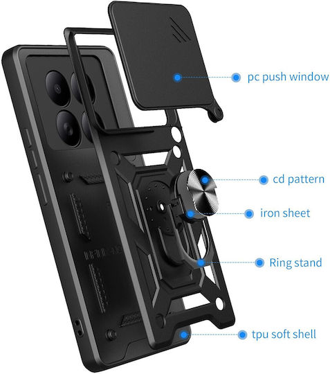 Xiaomi Redmi Note 15 5g 4g Tastaturen Kameraabdeckung Design Tpu+pc Schwarz- Handyhüllen