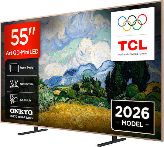 TCL Smart Τηλεόραση 55" 4K UHD QD-Mini LED A400 Pro Art HDR (2026) 55A400 Pro