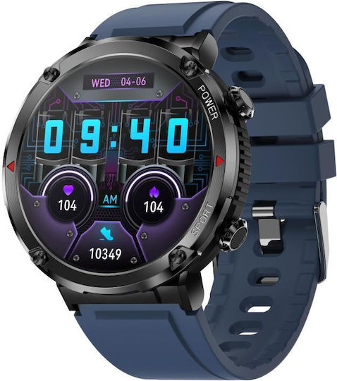 Gravity Zegarek Meski Smartwatch Gravity Gt21-5 Bk Bu Bk
