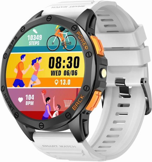 Gravity Gps Gt24-2 Smartwatch Black + White Strap