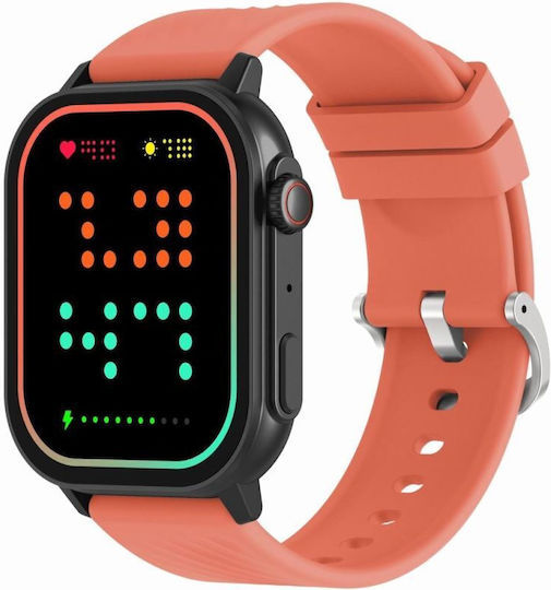 Gravity Gt15-3 Smartwatch Curea Silicon Roșie Brățară Neagră