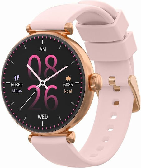 Smartwatch Gravity Smartwatch Rose Gold Pink 2 Straps Gt26-1