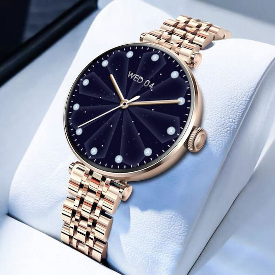 Smartwatch Gravity Rose Gold Black 2 Straps Gt26-6
