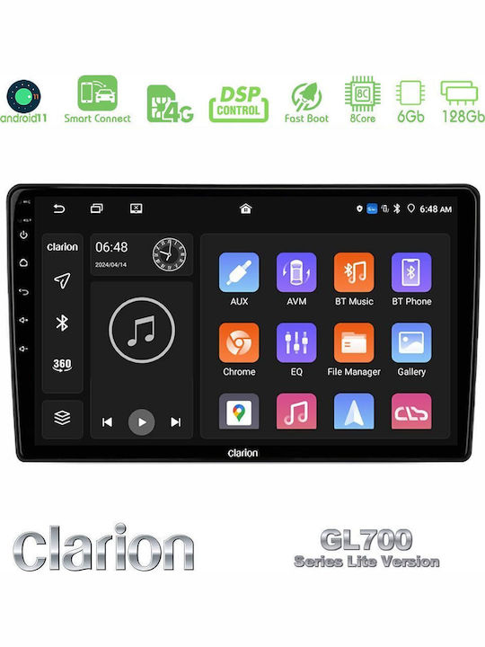 Clarion Gl700 Lite Series 8core Android11 6+128gb Honda Fr-v 2004-2009 Navigație Multimedia Tabletă 10" Apple CarPlay + Android Auto
