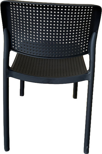 Outdoor Chair Polypropylene LUMINA Black 55x46x83cm