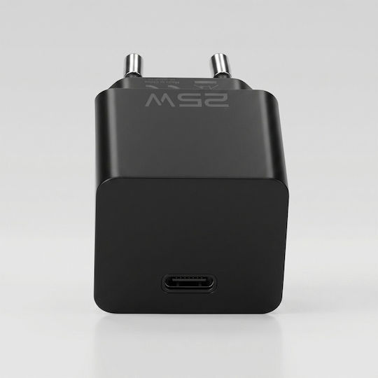 Blavec Φορτιστής με Θύρα USB-C και Καλώδιο USB-C - USB-C 25W Power Delivery Μαύρος (BC-10)