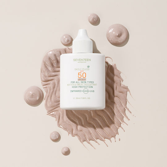 Seventeen Daily Fluid Αδιάβροχη Αντηλιακή Λοσιόν Προσώπου SPF50 με Χρώμα 35ml