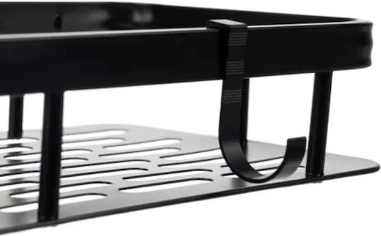 Raft De Baie Montat Pe Perete Metalic 30x13x4.7cm Negru