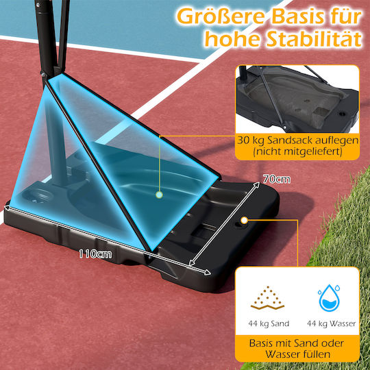 Costway Basketball Hoop with Stand and Adjustable Height 170-305 cm